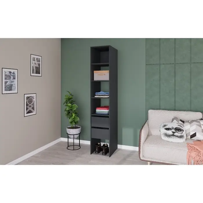 Модульная Гардеробная система Модус стеллаж 2,09х0,4х0,52 графит