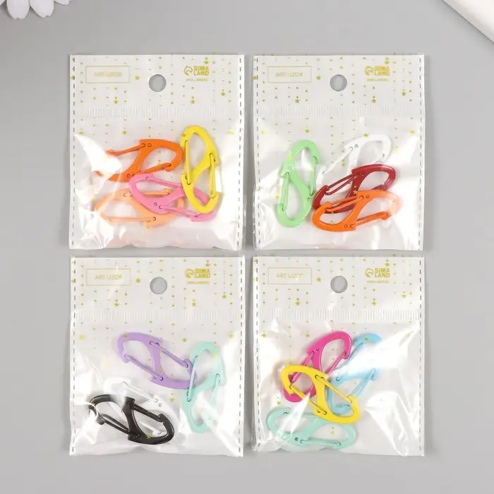 Карабин металл "Двойной" МИКС 4,2х1,8 см