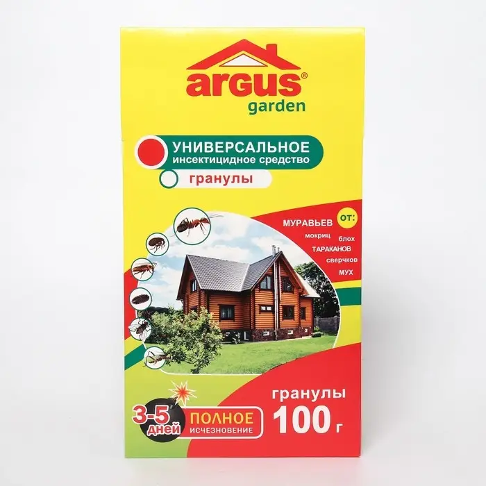 Гранулы от муравьев, мух, блох, тараканов "Argus Garden", 100 г