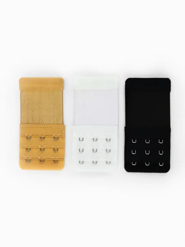 Застёжка для бюстгальтера, удлинитель, 3 ряда 3 крючка, 5&times;10.5 см, 3 шт.