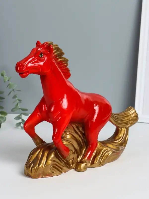 Копилка Копилка "Огненный конь" 28х32х9,5 см, красный с золотом