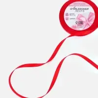 Лента атласная, 6 мм, 23&plusmn;1 м, красная №26