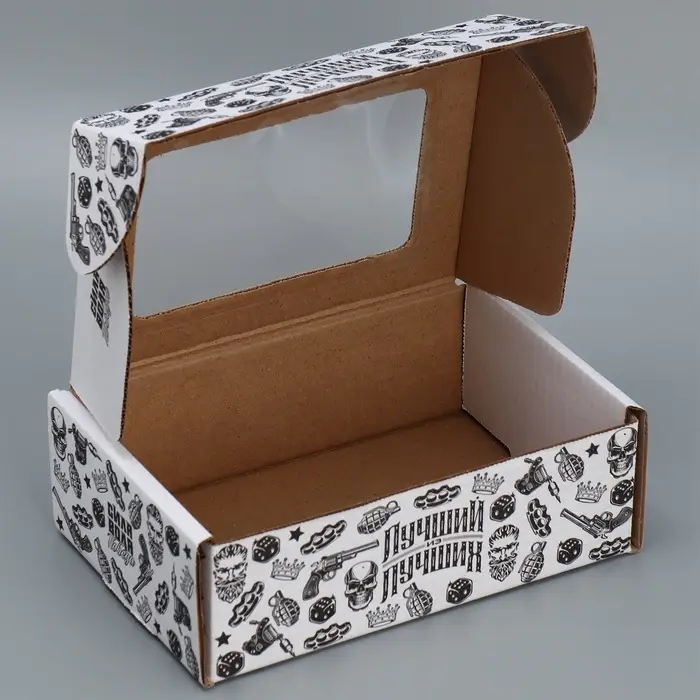 Коробка подарочная сборная с окном, упаковка, «Лучший из лучших», белый, 24 х 8 х 16 см Коробка подарочная сборная с окном, упаковка, «Лучший из лучших», белый, 24 х 8 х 16 см