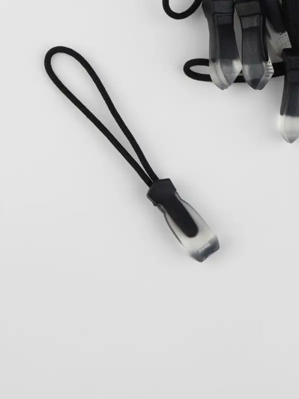 Язычок - пуллер для молнии, 2.3 см, 6&times;0.7 см, 10 шт., чёрный, прозрачный