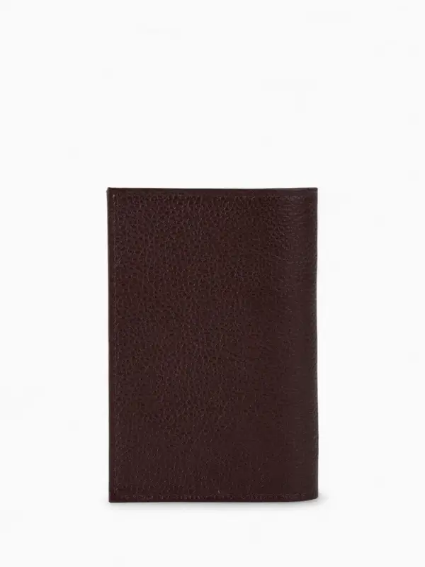 Обложка для паспорта, натуральная кожа, флотер, коричневая