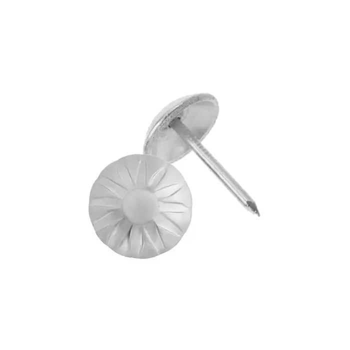 Гвозди ТУНДРА, декоративные, обивочные, фактурные, 11×16 мм, хром, фасовка 50 шт. Гвозди ТУНДРА, декоративные, обивочные, фактурные, 11×16 мм, хром, фасовка 50 шт.