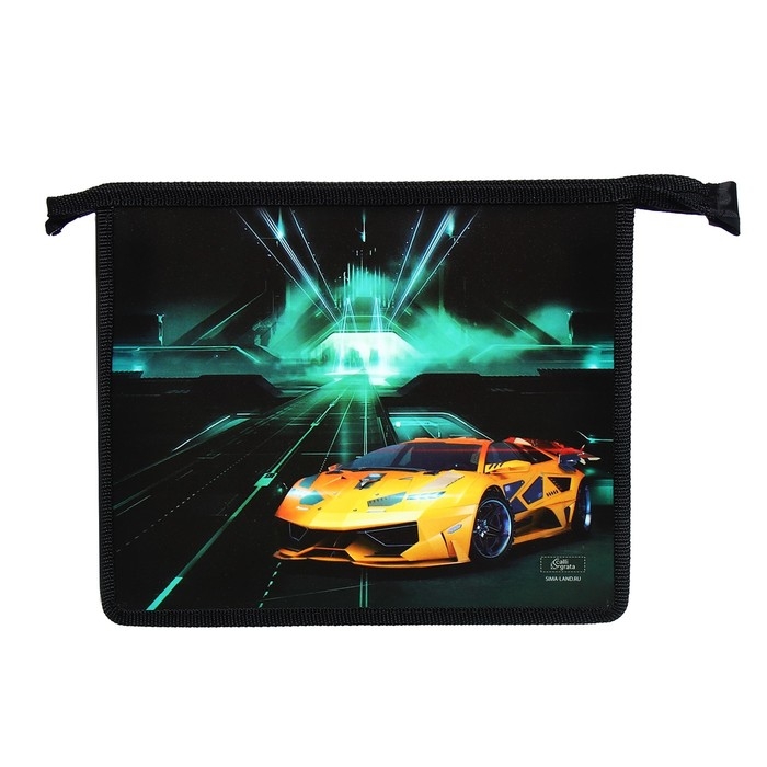 Папка для тетрадей А5, 230 х 190 х 50 мм, молния сверху, пластиковая, Calligrata  Папка для тетрадей А5, 230 х 190 х 50 мм, молния сверху, пластиковая, Calligrata "Тачка"