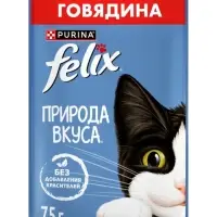 Влажный корм Felix Природа вкуса для кошек, говядина, 75 г
