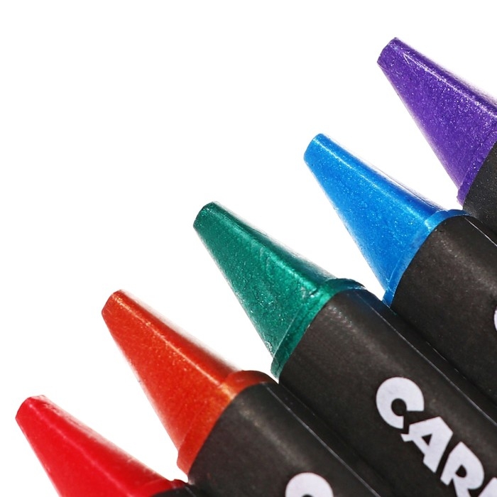 Мелки восковые 8 цветов, Carioca Maxi, яркие, с эффектом металлик, макси-треугольный корпус, для темных поверхностей Мелки восковые 8 цветов, Carioca Maxi, яркие, с эффектом металлик, макси-треугольный корпус, для темных поверхностей