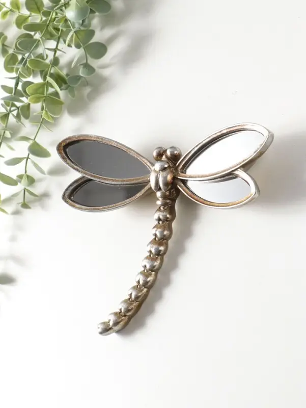 Панно настенное полистоун &laquo;Зеркальная стрекоза&raquo;, под серебро с позолотой 20&times;4&times;16.5 см