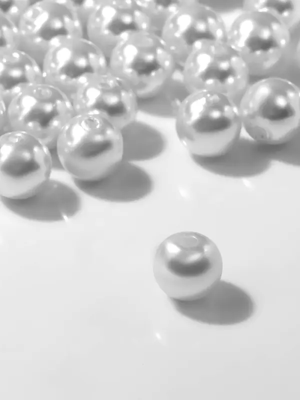 Бусины №10 &laquo;Жемчуг&raquo; (набор 50 шт.), отверстие сквозное, белые