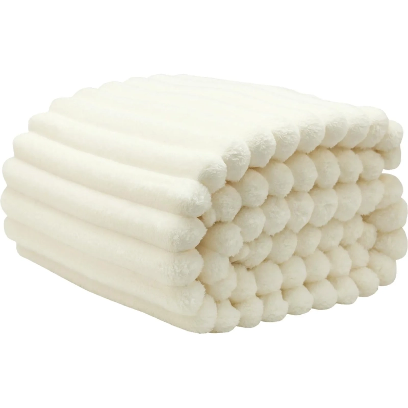 Покрывало 150х200 BRAVO Family велсофт Волна г/к №81 кремовый в пакете