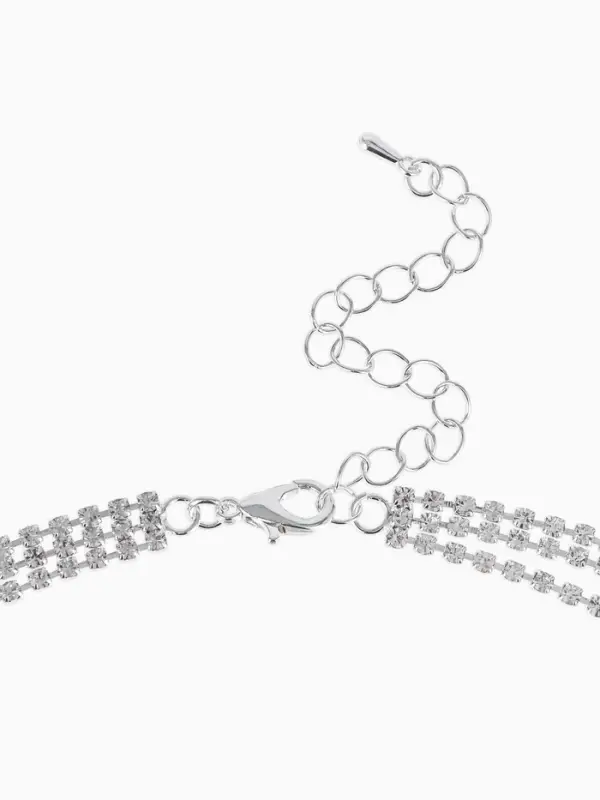 Набор 2 предмета: серьги, колье &laquo;Лёд. Дорожка&raquo;, белый в серебре, 50 см