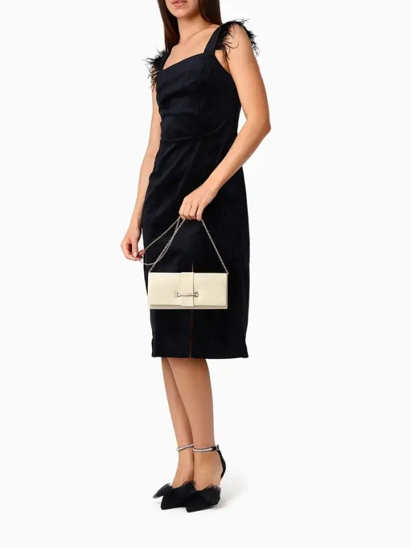 Сумка-клатч женская вечерняя на магните, на цепочке, с золотистой фурнитурой, однотонная, золотистая