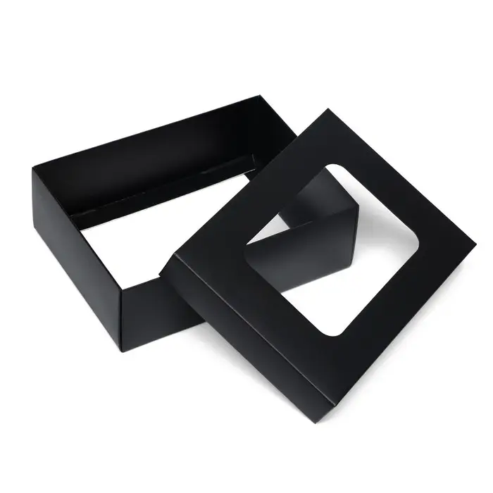 Коробка подарочная складная, упаковка, крышка - дно, с окном, чёрная, 16.5×12.5×5.2 см Коробка подарочная складная, упаковка, крышка - дно, с окном, чёрная, 16.5×12.5×5.2 см