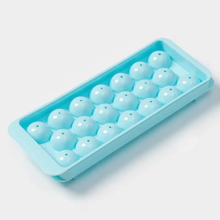 Форма для льда &laquo;Шар&raquo;, 20 ячеек, пластик, голубая