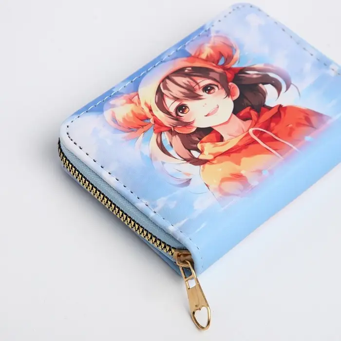 Кошелёк детский Выбражулька &laquo;Аниме&raquo;, на молнии, с принтом, голубой