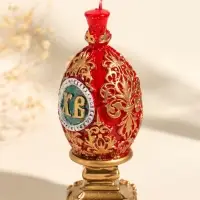 Свеча декоративная "Пасхальное яйцо с орнаментом №1" 5х12 см, 95 гр