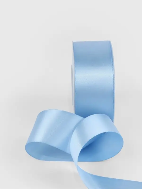 Лента атласная TEIRA, двухсторонняя, 38 мм, 25&plusmn;1 м, светло-голубой №332