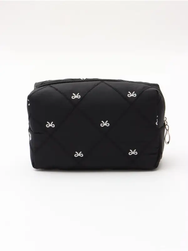 Косметичка кирпичик бантики, 19*8*10, черный