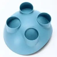 Миска для животных &laquo;БЕГЕМОТ&raquo;, 300 мл, покрытие софт-тач, пластик, серо- голубой