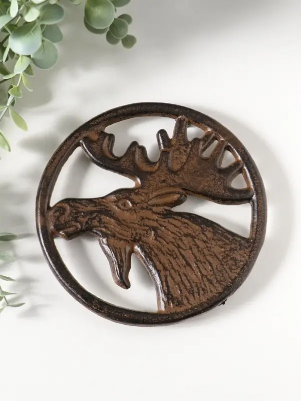 Сувенир чугун подставка "Лось" 16,5х16,5х1,5 см