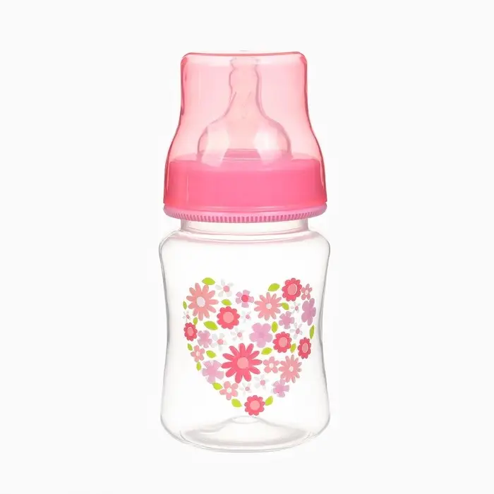 Бутылочка для кормления M&B, широкое горло, &Oslash;50 мм, от 0 мес.,180 мл., розовый