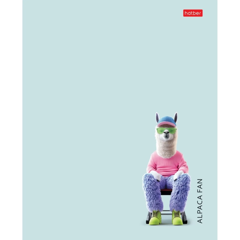 Тетрадь 48л А5ф клетка,скоба Пластик.облож,ассорт,Любитель альпак,090249
