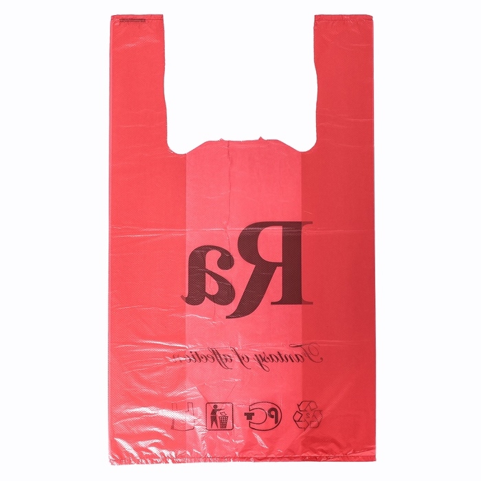 Пакет-майка 30 + 16 х 53 см, 18 мкр, красный Пакет-майка 30 + 16 х 53 см, 18 мкр, красный "Ra" набор 100шт