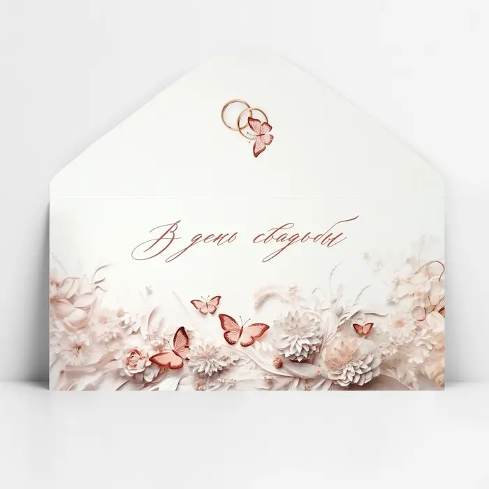 Конверт для денег &laquo;В день свадьбы&raquo;, 16.5&times;8 см