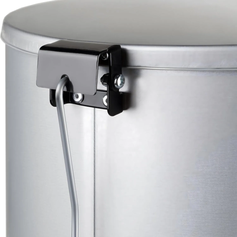 Ведро мусорное стальное 50л круглое сер с педалью и крышкой 300х710мм ТИТАН