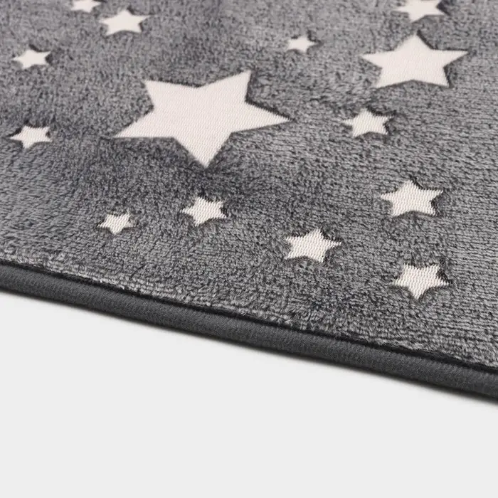 Коврик для ванной и туалета Доляна &laquo;Светящиеся звёзды&raquo;, 50&times;80 см, серый