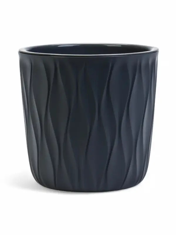 Кашпо со вставкой 2,3 л d15,7 см h15,2см  Кашпо со вставкой 2,3 л d15,7 см h15,2см "Desert" пластик серый