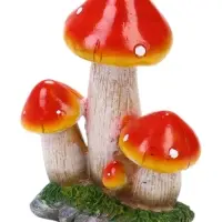 Садовая фигура из полистоуна &laquo;Мухомор на поляне&raquo;, 15&times;10&times;21 см