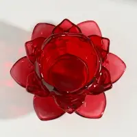 Стеклянный подсвечник на 1 свечу &laquo;Лотос&raquo;, красный, 5.5&times;10.5&times;10.5 см
