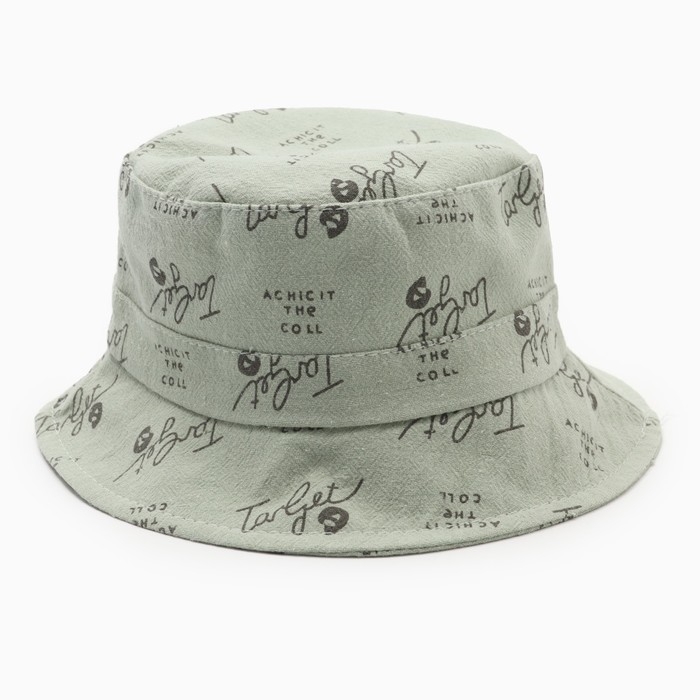 Панама детская Панама детская "Надписи" MINAKU, цв,зелёный , р-р 48-50