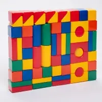Кубики детские, пластиковые, цветные, 60 штук, 6&times;6 см