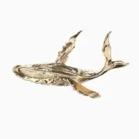 Брошь &laquo;Кит&raquo; морской, цвет золото