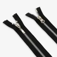 Молния металлическая, №5, 2 замка, разъёмная, замки автомат, 80 см, чёрный