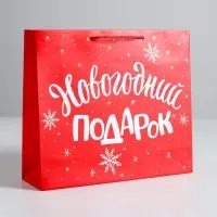 Пакет подарочный новогодний &laquo;Новогодний подарок&raquo;, 30&times;25.5&times;9 см