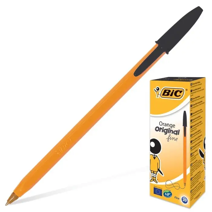 Ручка шариковая BIC Orangе, чернила черные, узел 0.8 мм, тонкое письмо, одноразовая, экономичный расход чернил Ручка шариковая BIC Orangе, чернила черные, узел 0.8 мм, тонкое письмо, одноразовая, экономичный расход чернил