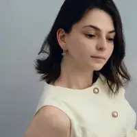 Серьги со стразами &laquo;Циркония&raquo; мини, круг, белые в золоте