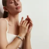 Браслет &laquo;Марджери&raquo; ключик, голубой в серебре, бусины МИКС, d=6 см