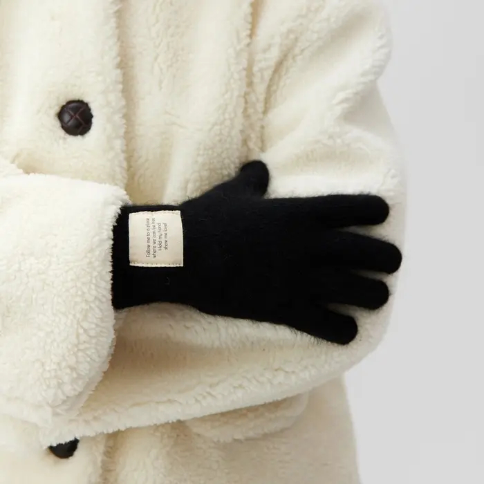 Перчатки женские MIST с шерстью кролика, р-р 22 см, цв. черный