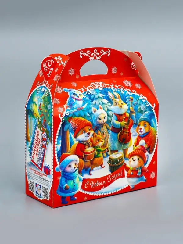 Подарочная новогодняя коробка «Лесные колядки», Баул 22×9×22 см Подарочная новогодняя коробка «Лесные колядки», Баул 22×9×22 см