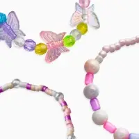 Браслет детский «Выбражулька», 3 шт. набор, бабочки, бусины, цветной Браслет детский «Выбражулька», 3 шт. набор, бабочки, бусины, цветной