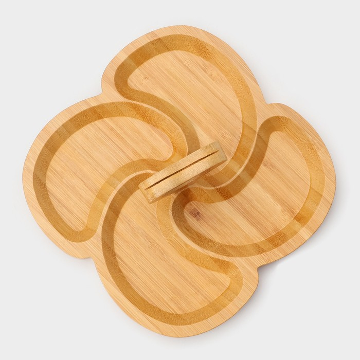 Менажница Доляна «Вертиго», 19,5×19,5 см, бамбук Менажница Доляна «Вертиго», 19,5×19,5 см, бамбук