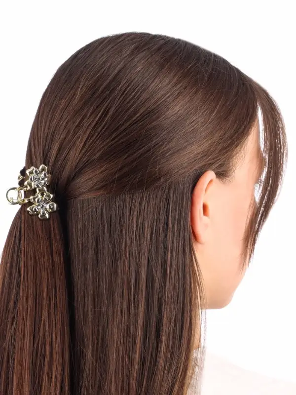 Крабик для волос &laquo;Хизер&raquo;, цветы, 4 см, золотистый