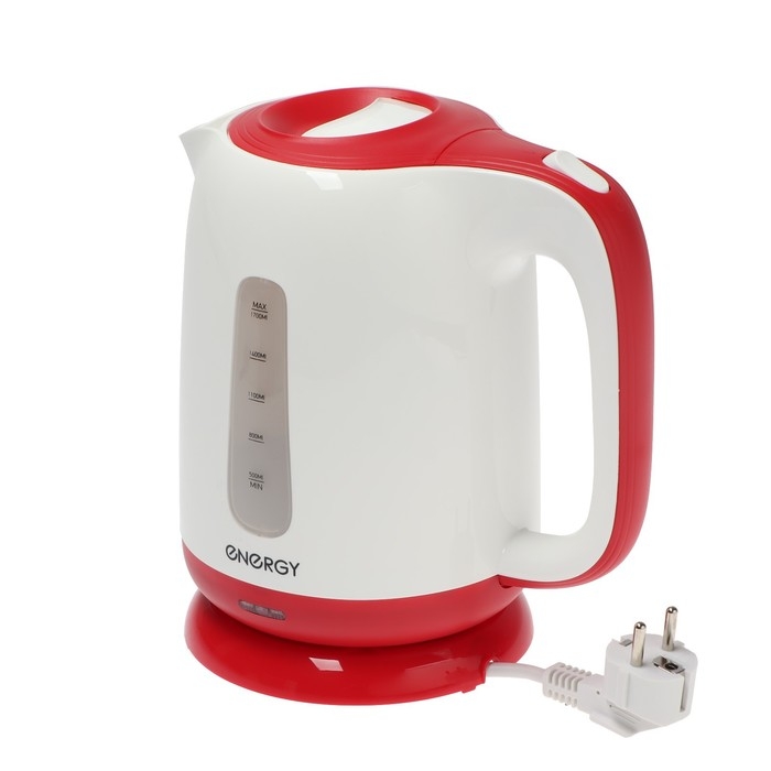 Чайник электрический ENERGY E-274, пластик, 1,7 л, 2200 Вт, бело-красный Чайник электрический ENERGY E-274, пластик, 1,7 л, 2200 Вт, бело-красный