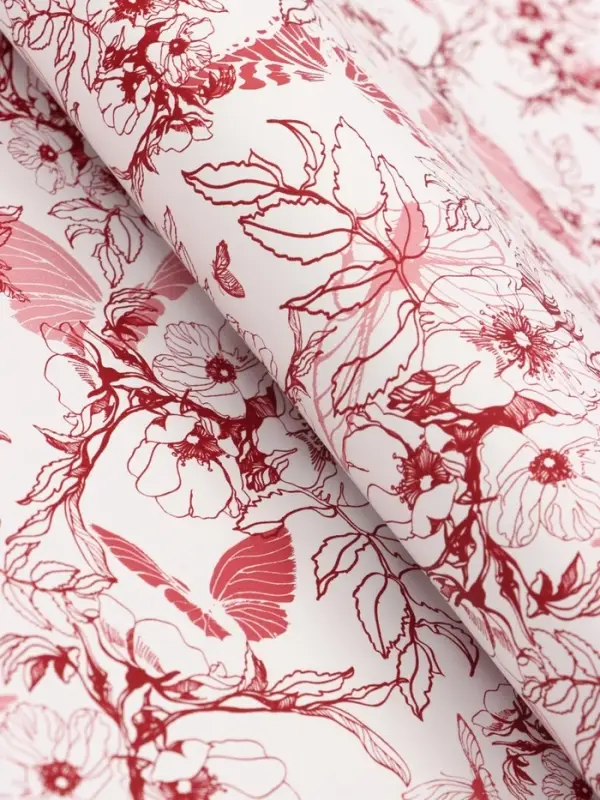 Пленка для цветов, "Романтичные моменты", винный, 57х57 см